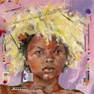 'Colours are the smiles of nature'   500mm square +  50mm wrap round